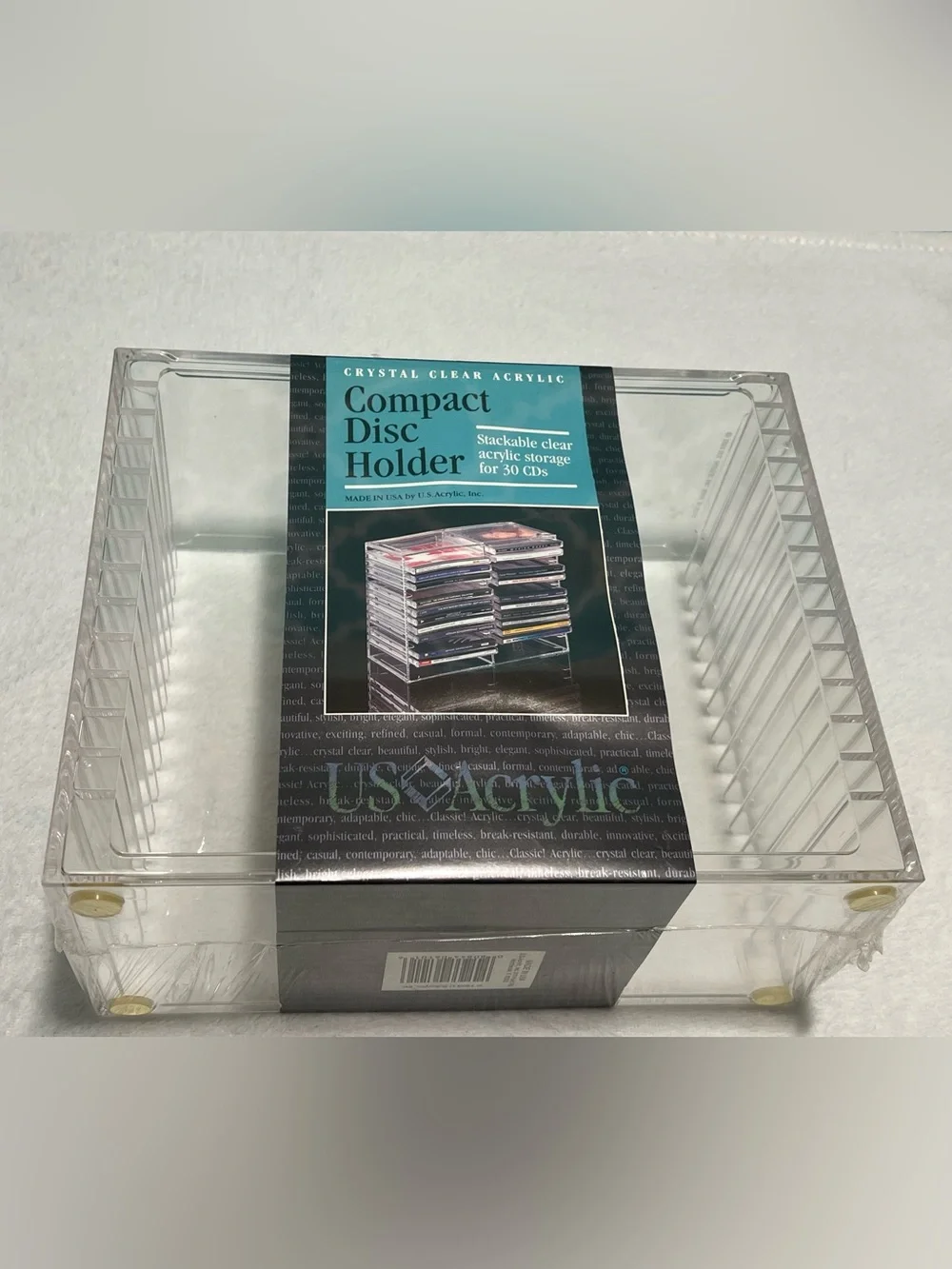 Acrylic Clear Compact Disc Holder- Holds 30 CD’s